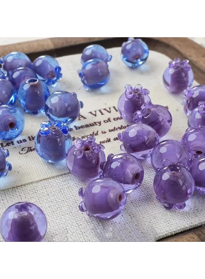 حبات زجاجية شفافة من التوت الأزرق 12 ملم للأزرق لصنع المجوهرات DIY والقلائد والأساور - Image 4